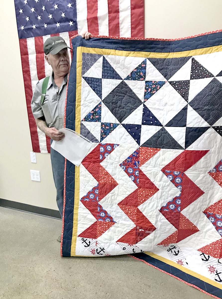Quilt of Valor presented to Davis
